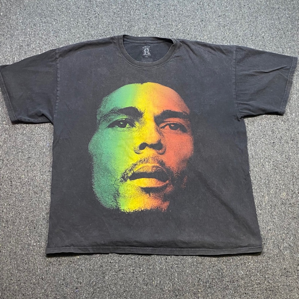 Bob Marley TShirt Sz XXL Mens Black Rasta Graphic Lion of Judah Jamaica Reggae